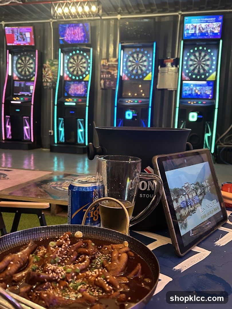 Dart Game Room with Food and Drink