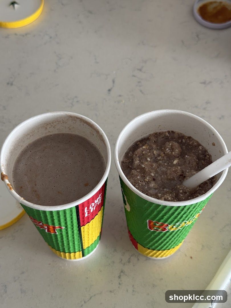 Two cups of chocolate drink