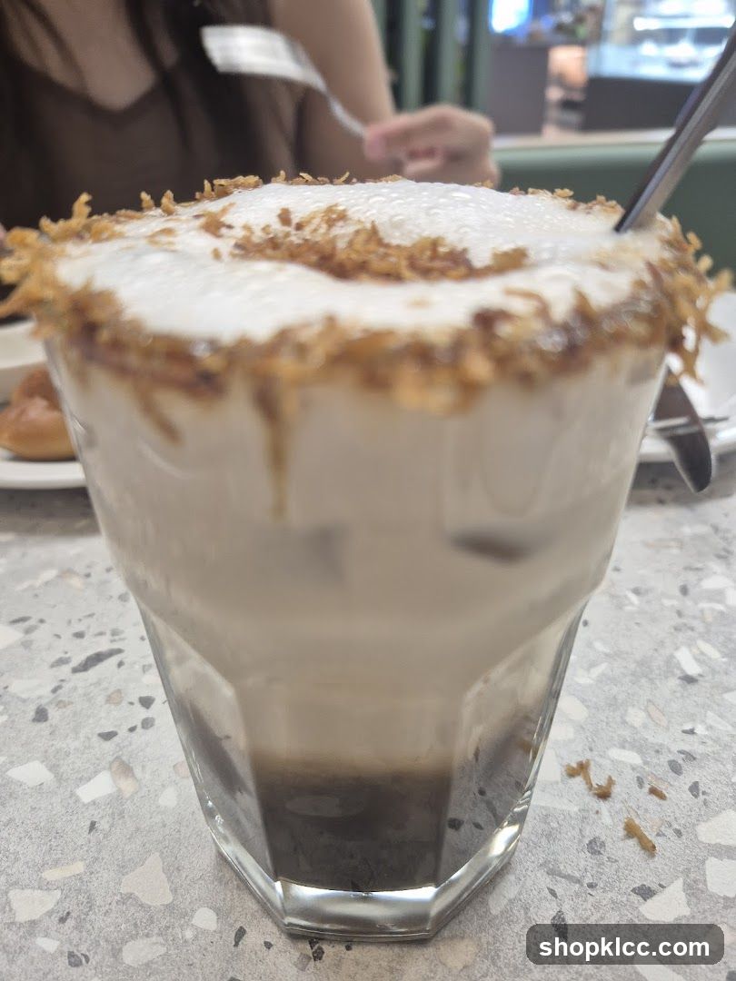 Iced Coffee with Coconut Topping