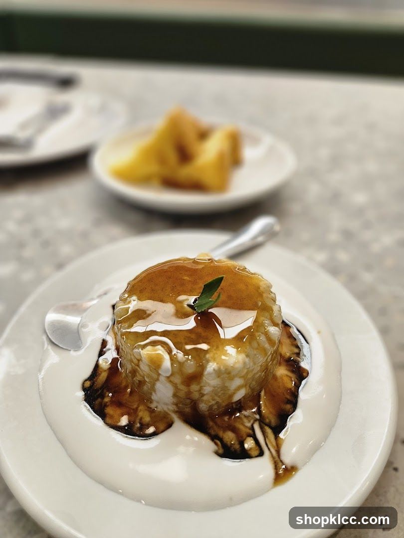 Dessert with Syrup and Cream