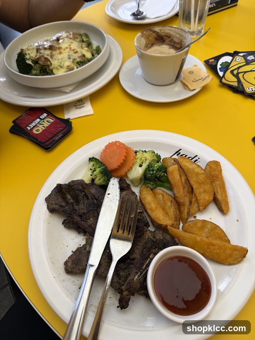 Dining Table with Food and Drinks
