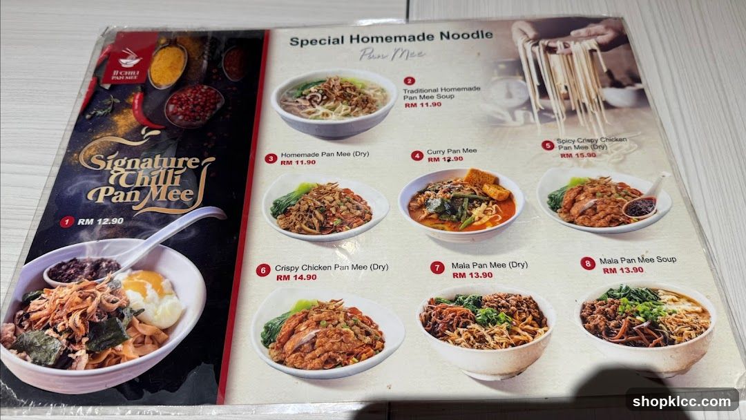 Special Homemade Noodle Pan Mee Menu