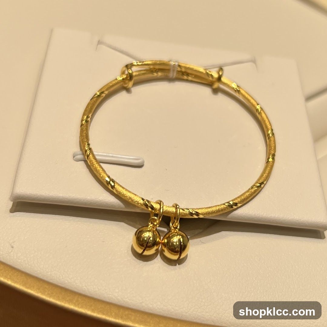 Gold Baby Bangle with Bells