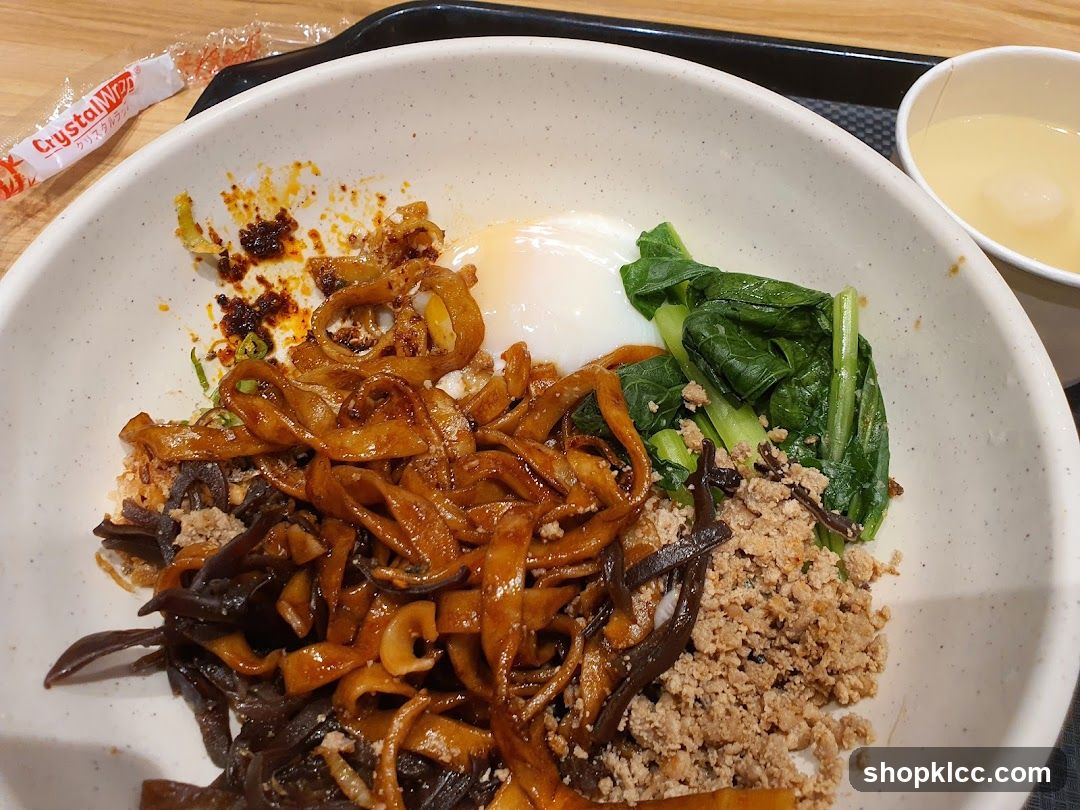 Bowl of noodles with toppings