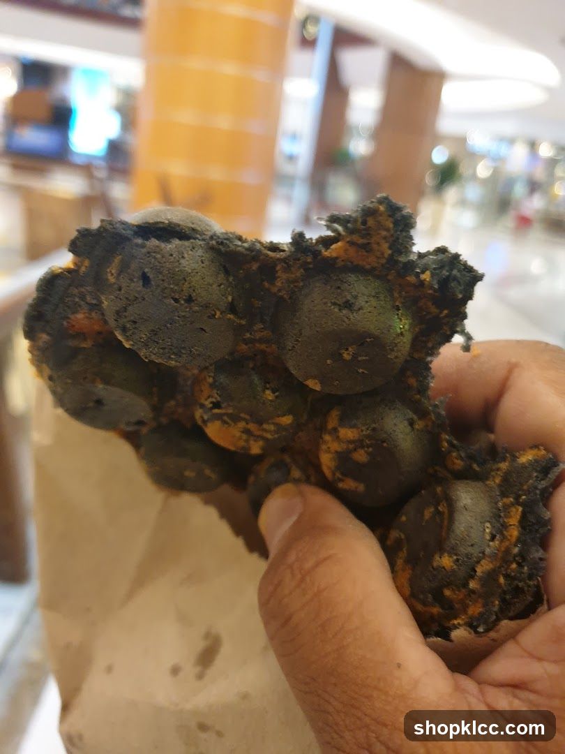 Close-up of a bubble waffle