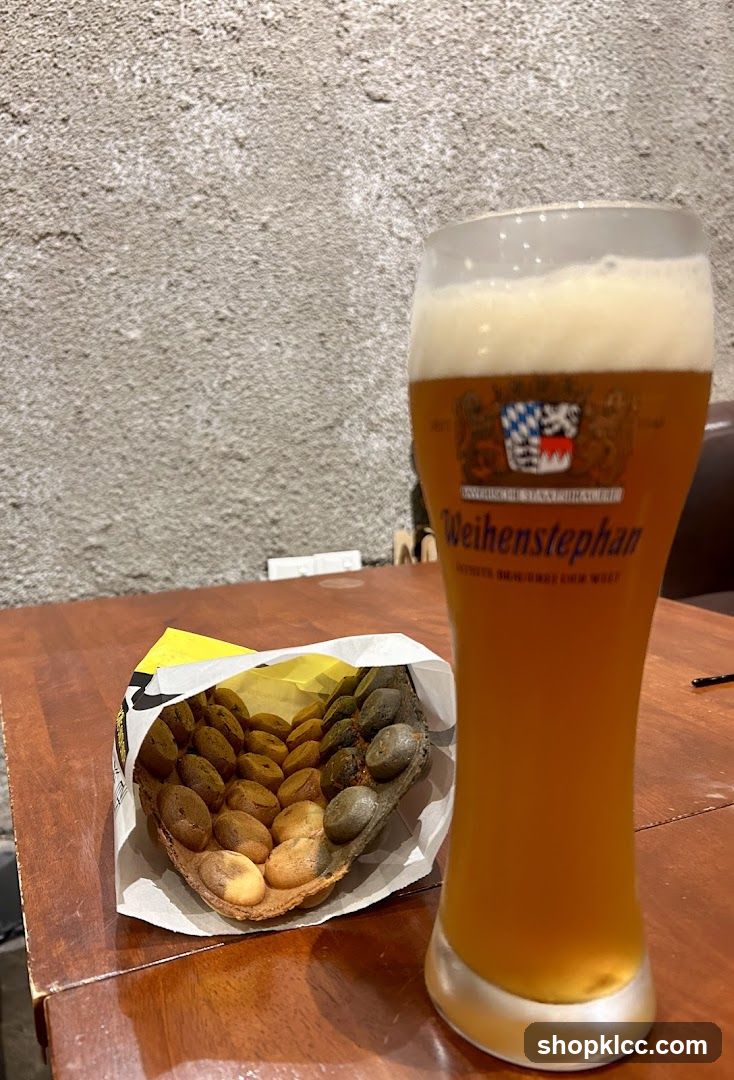 Bubble Waffle and Beer