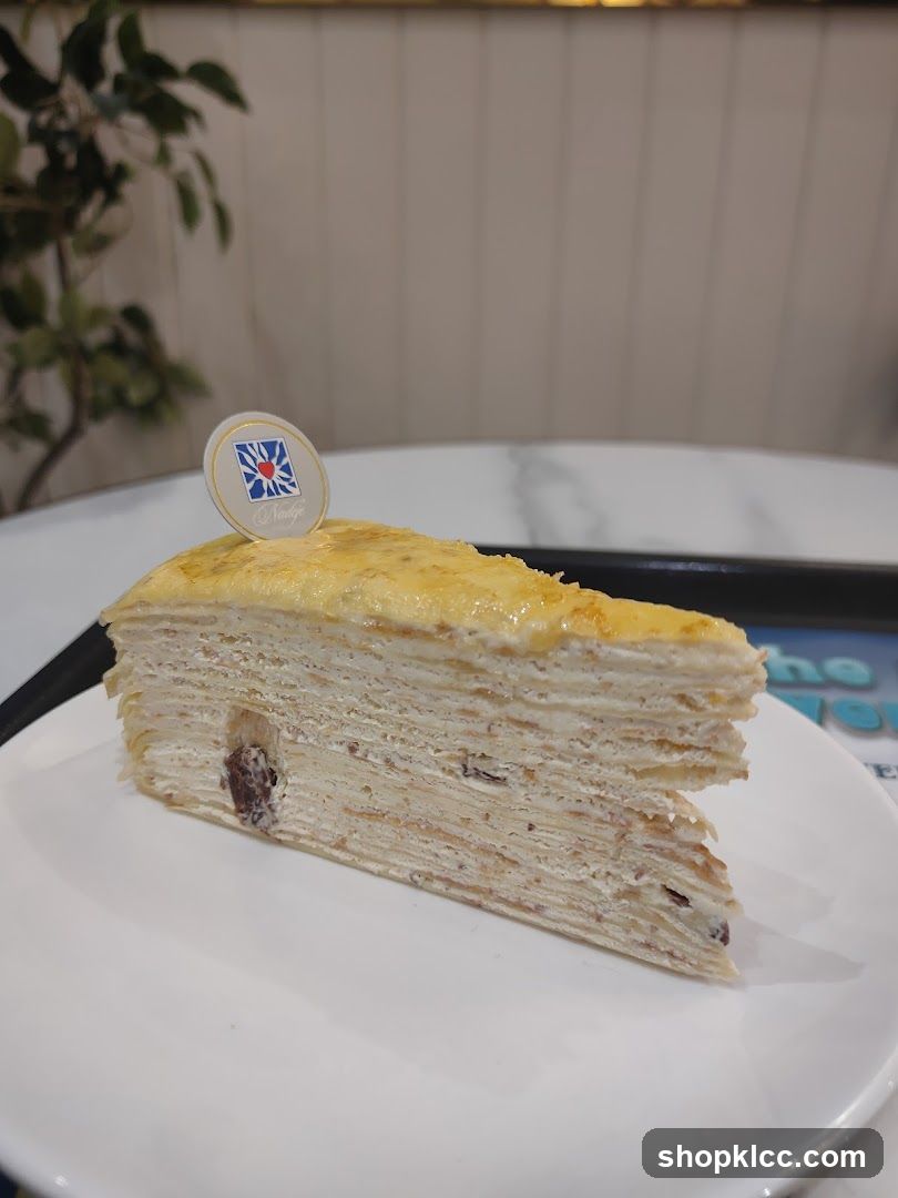Slice of Mille Crepe Cake