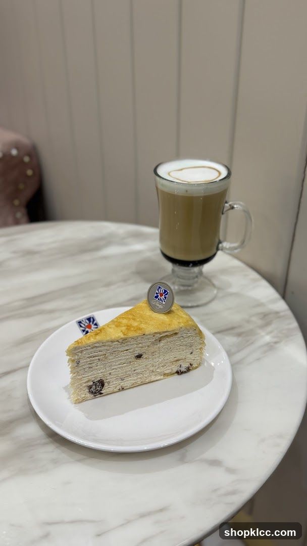 Crepe Cake and Latte