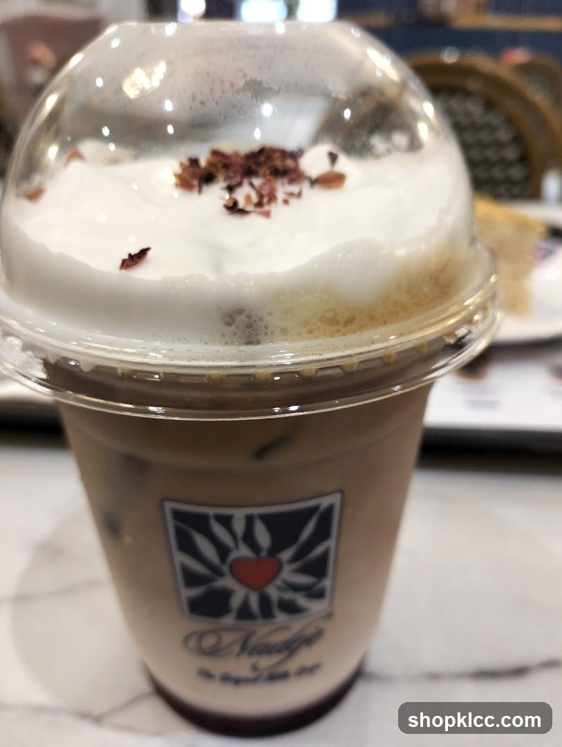 Iced Coffee with Foam and Toppings