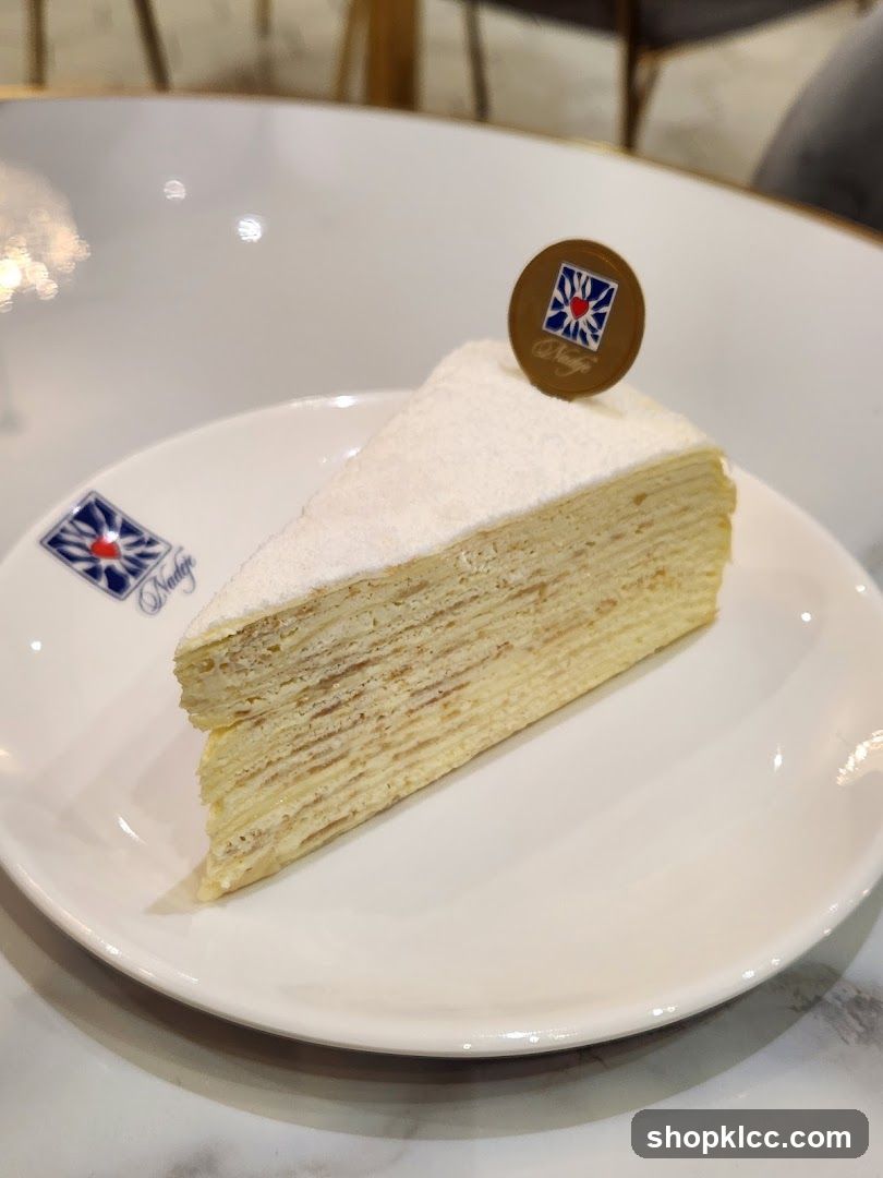 Slice of Mille Crepe Cake