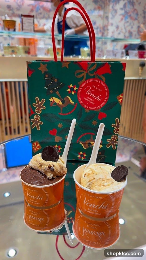 Venchi Gelato Cups and Gift Bag