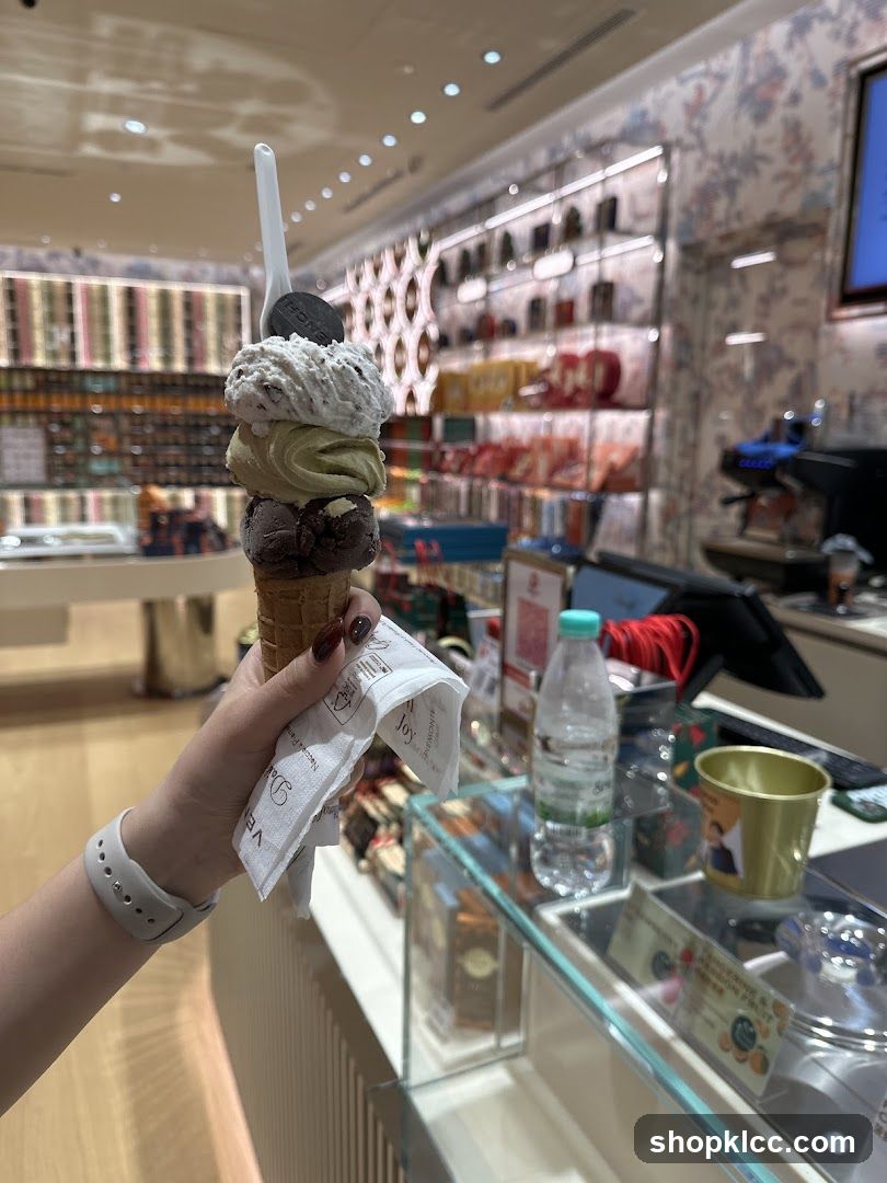 Ice Cream Cone with Multiple Flavors