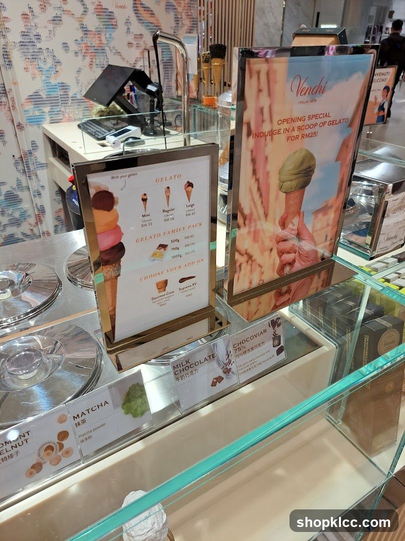 Venchi Gelato Display