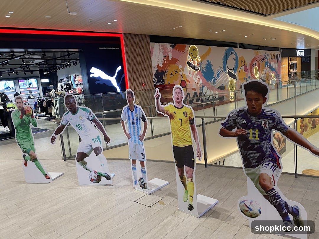 Soccer Player Cutouts in Mall