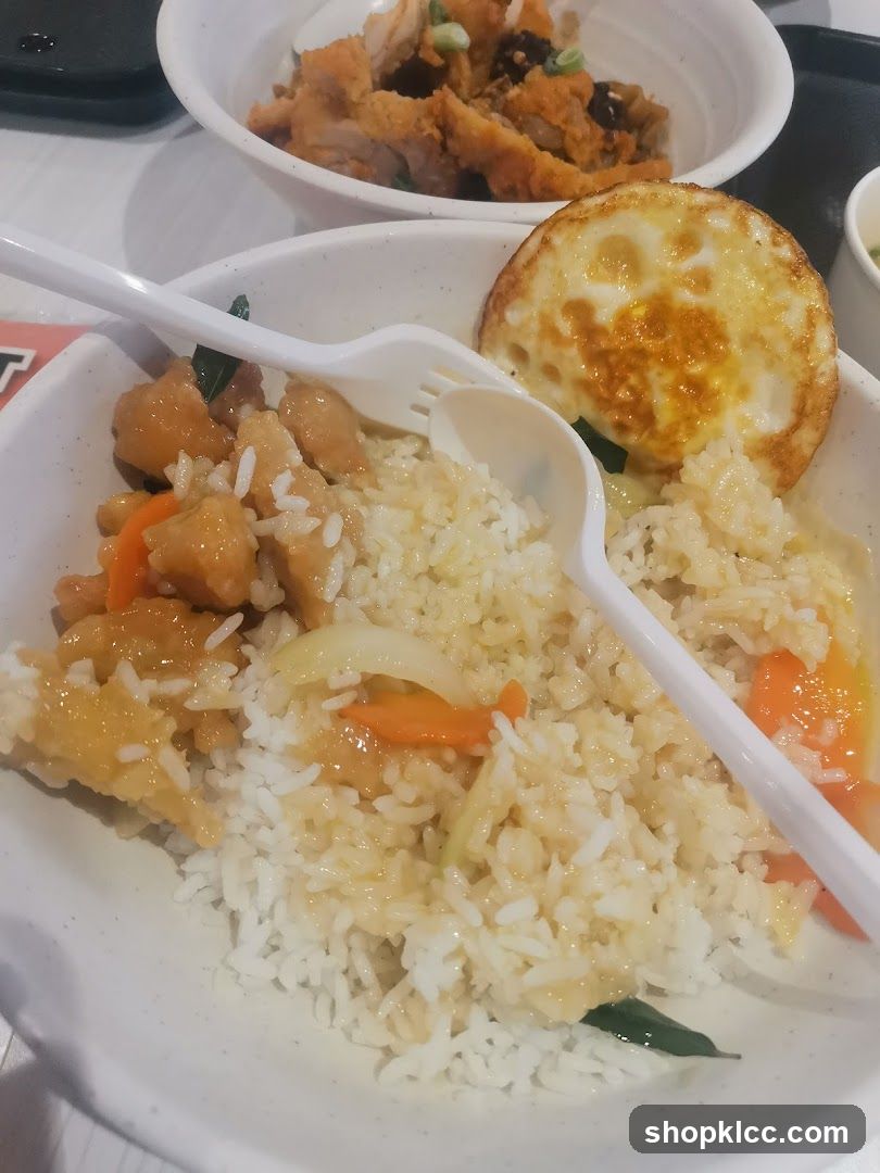 Rice Bowl with Fried Egg and Chicken
