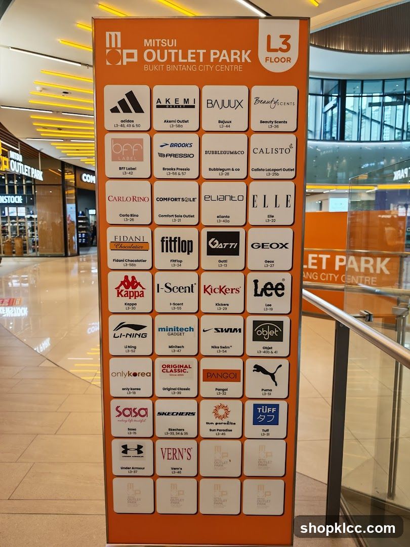Mitsui Outlet Park Store Directory
