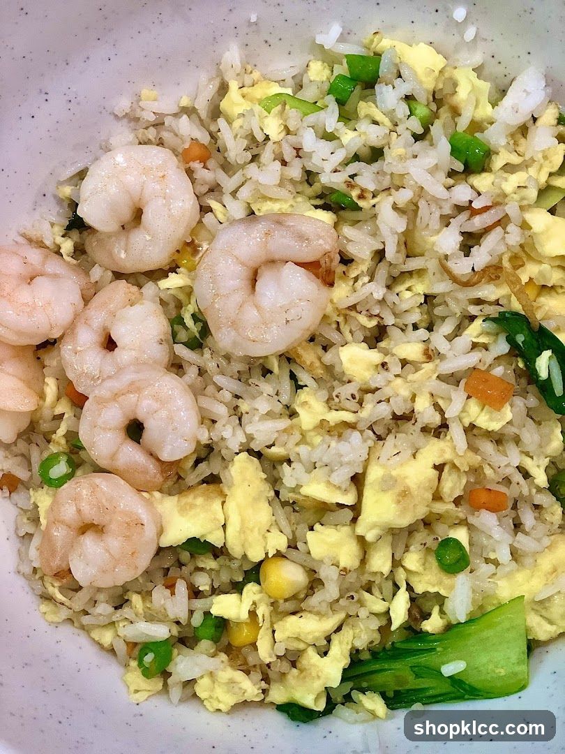 Shrimp Fried Rice with Vegetables and Egg