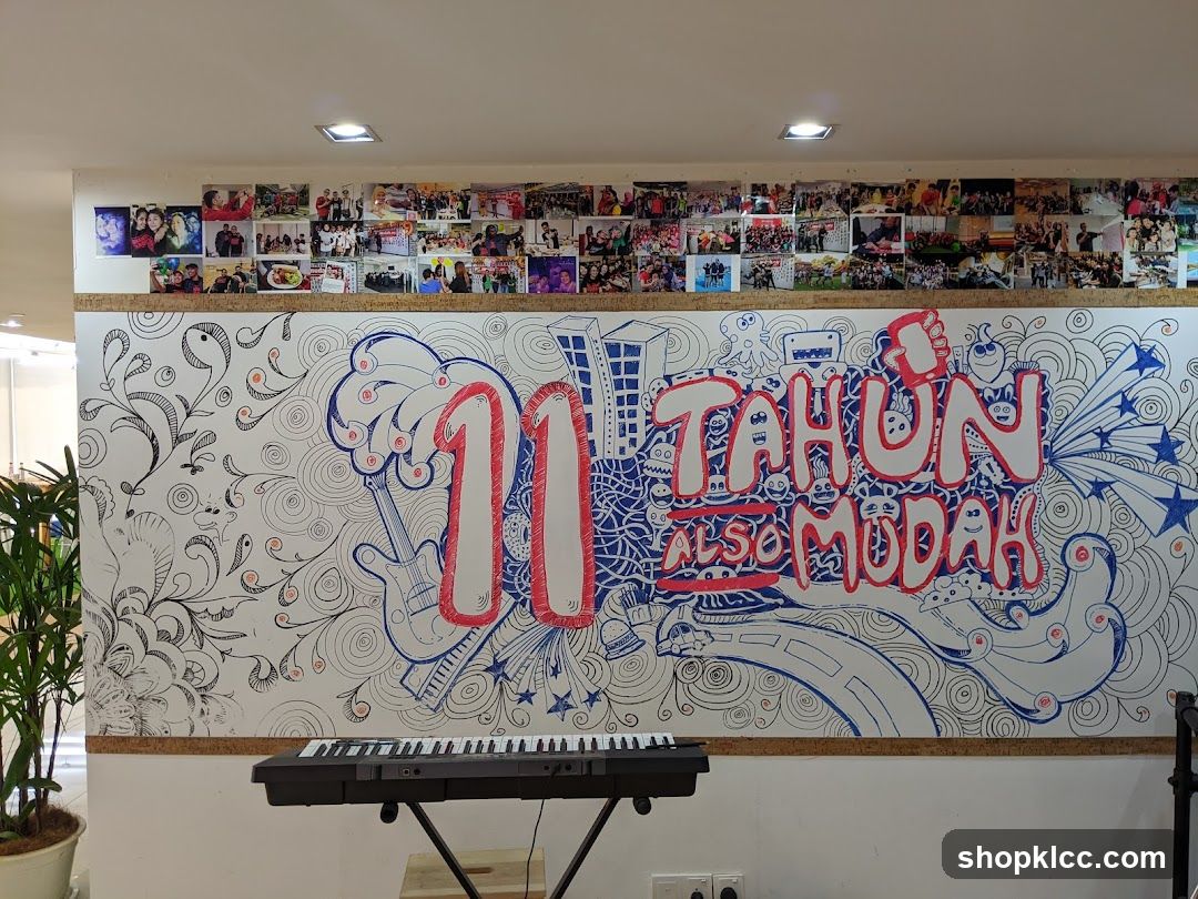 Wall Mural with Photos and Keyboard