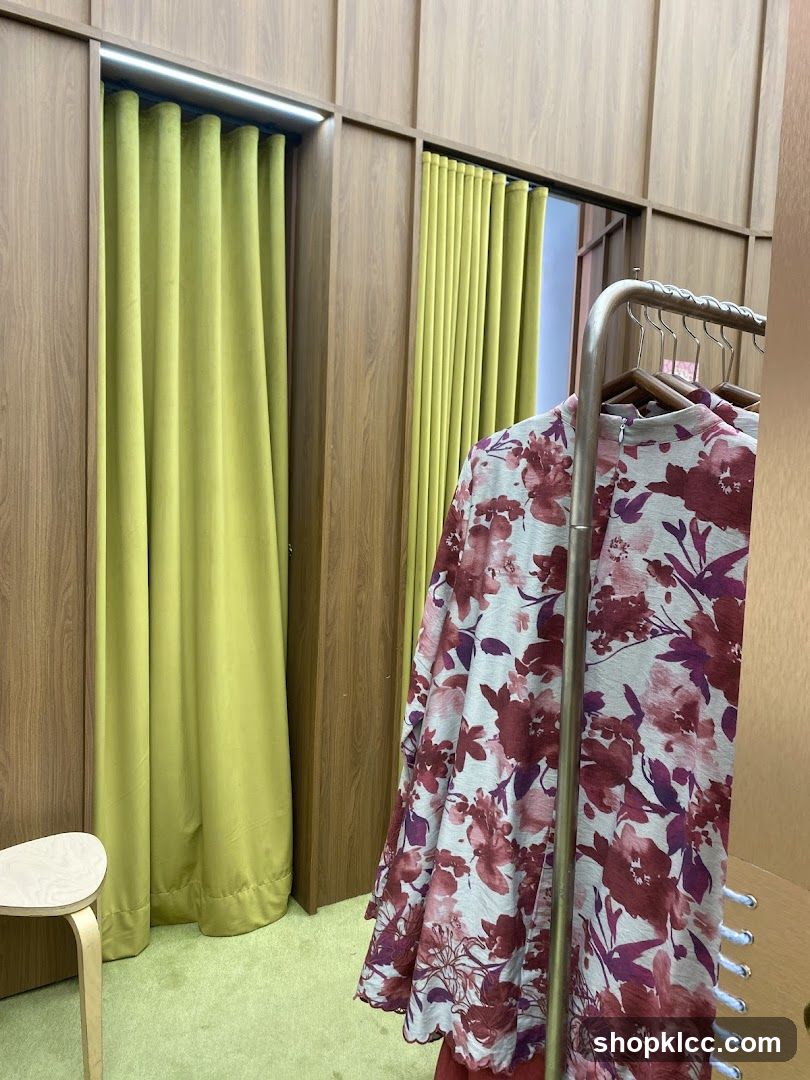 Clothing store fitting rooms
