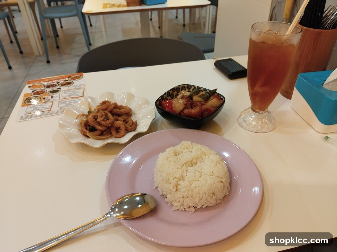 Table with food and drink
