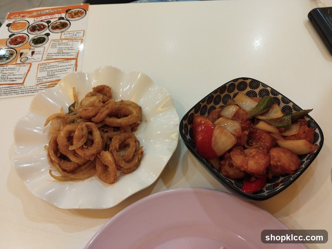 Fried Calamari and Sweet and Sour Chicken