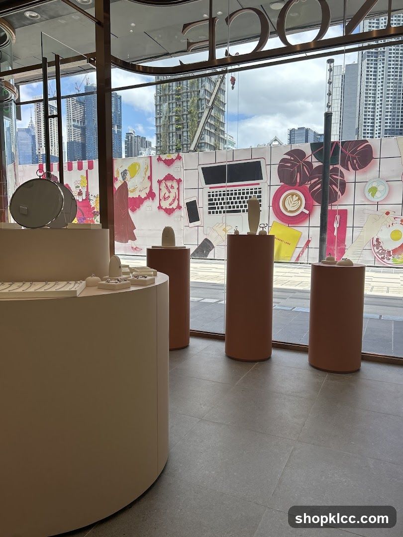 Store Interior with Display and Artwork