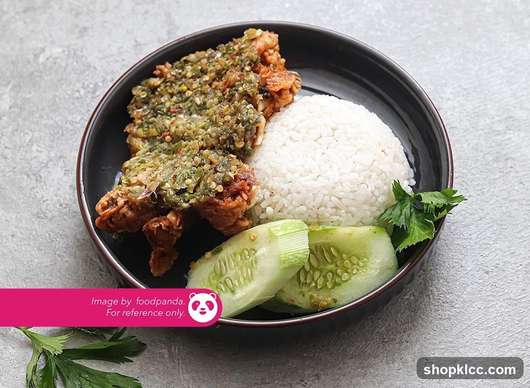 Fried Chicken with Rice and Cucumber