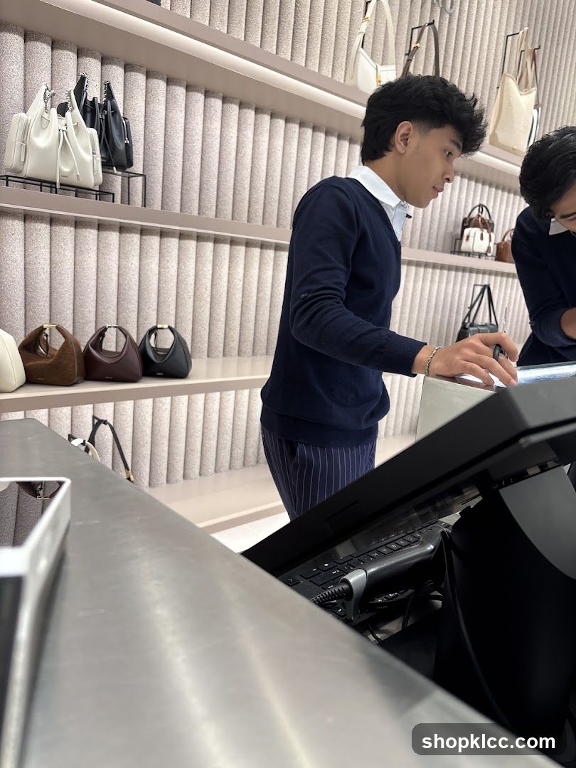 Retail staff at checkout