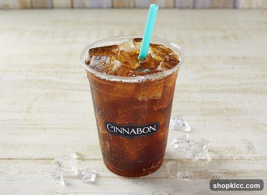 Iced Drink with Cinnabon Logo