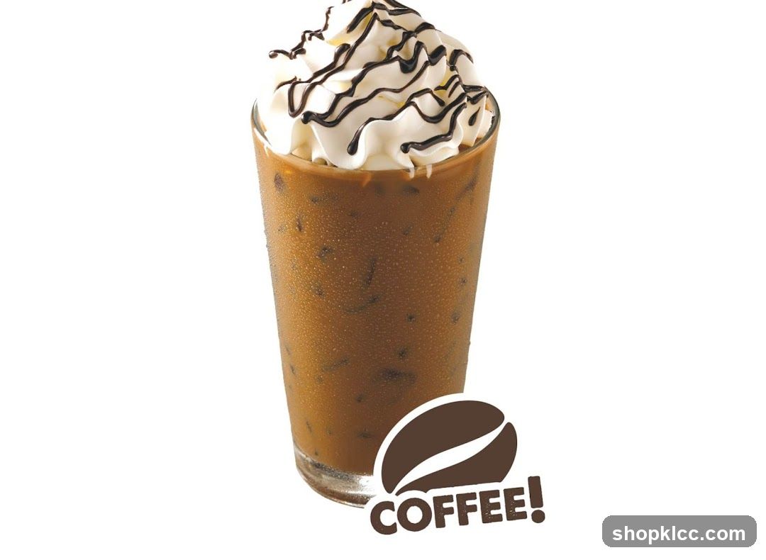 Iced Coffee with Whipped Cream and Chocolate Drizzle