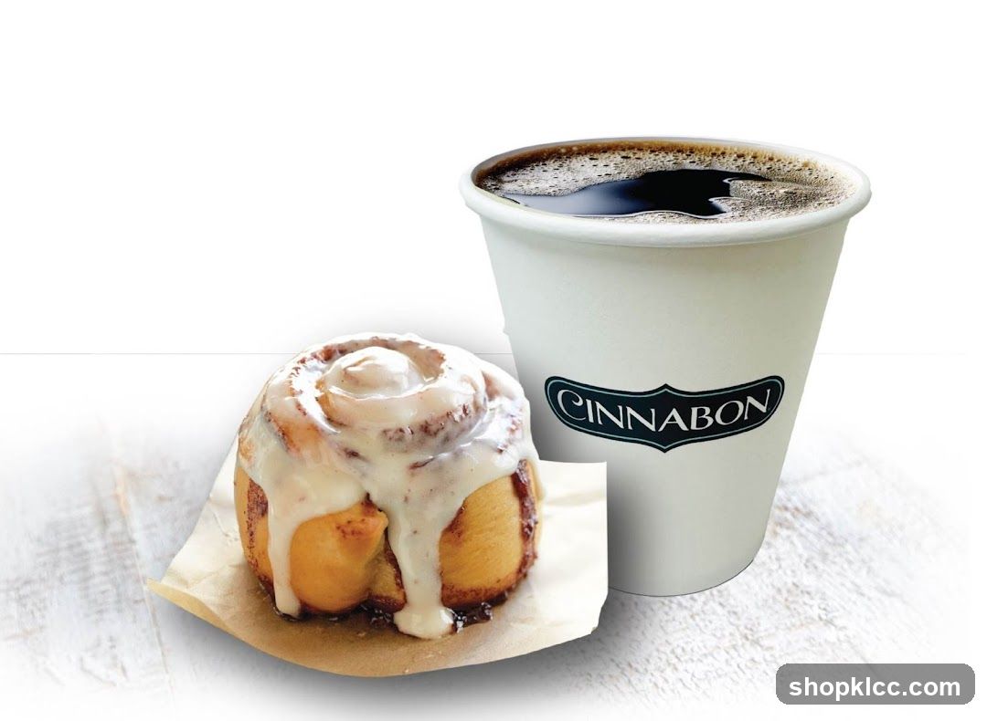 Cinnabon Roll and Coffee
