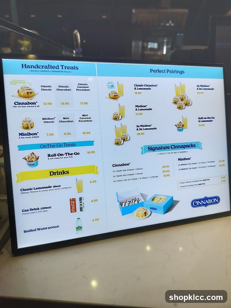 Cinnabon Menu