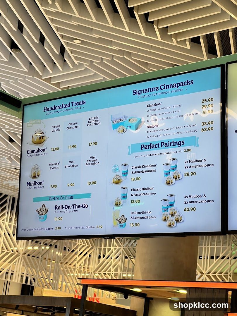 Cinnabon Menu
