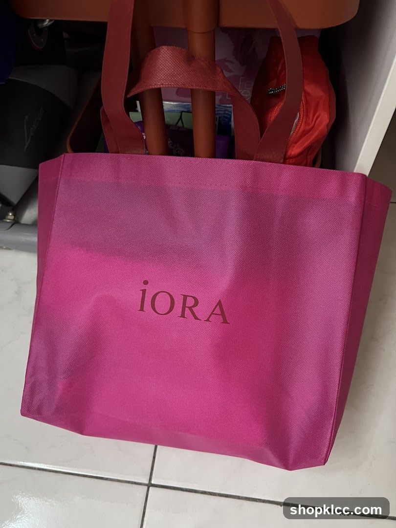 Pink Tote Bag with "iORA" Logo