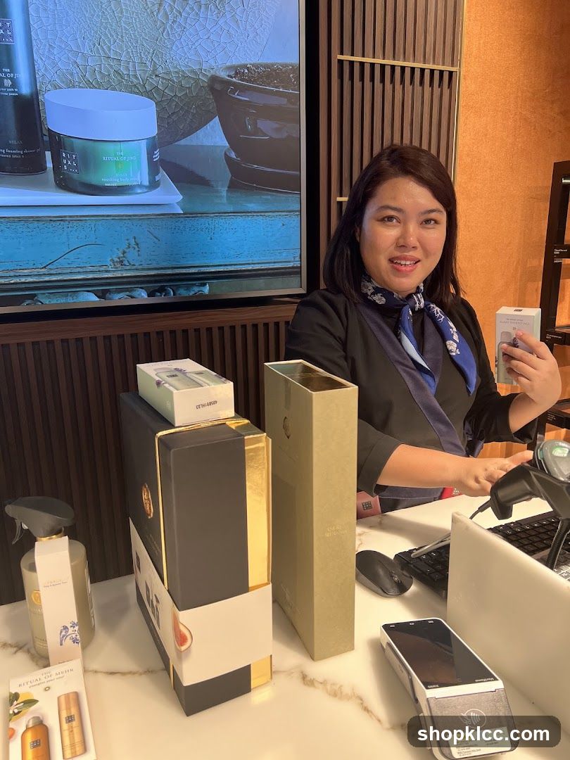 Retail worker at checkout