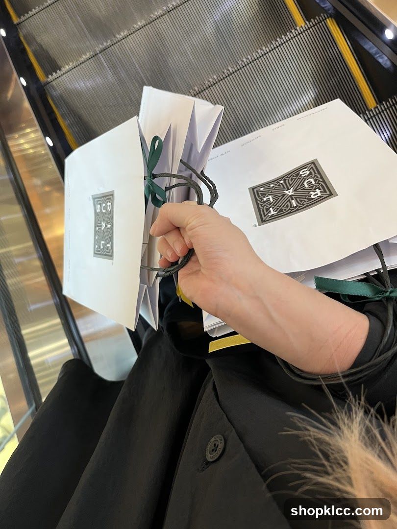 Shopping Bags on Escalator