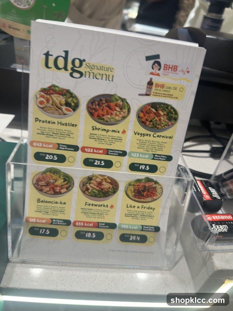 tdg Signature Menu