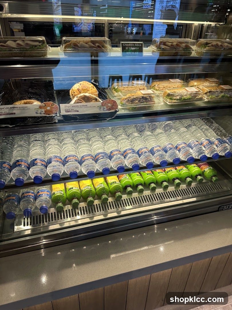Refrigerated Display Case with Food and Drinks
