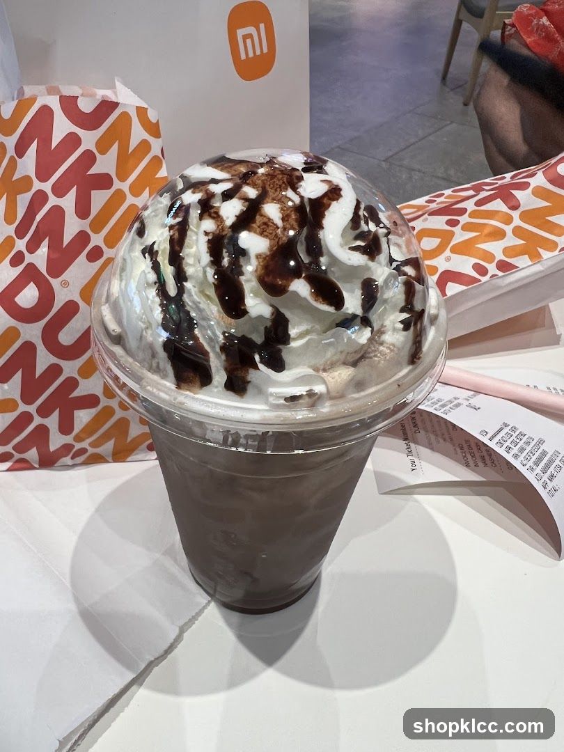 Chocolate Frappe with Whipped Cream and Chocolate Drizzle
