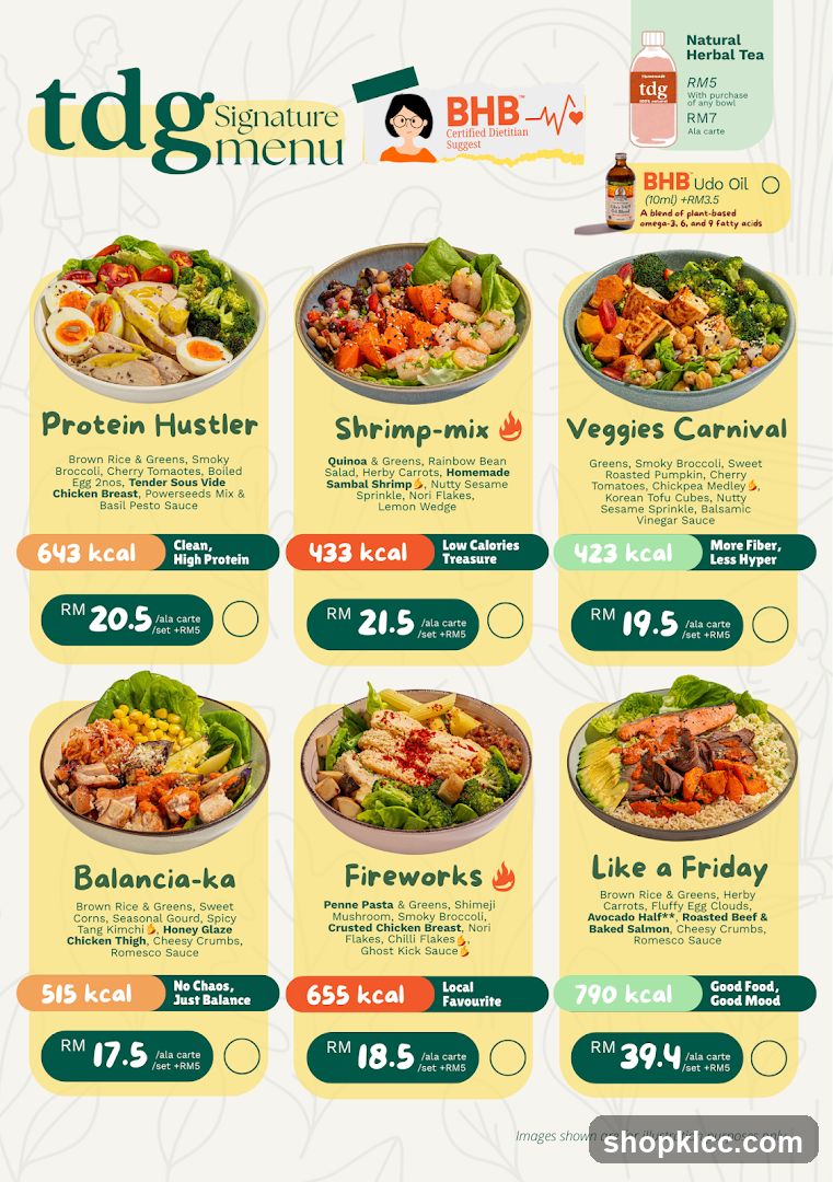 tdg Signature menu