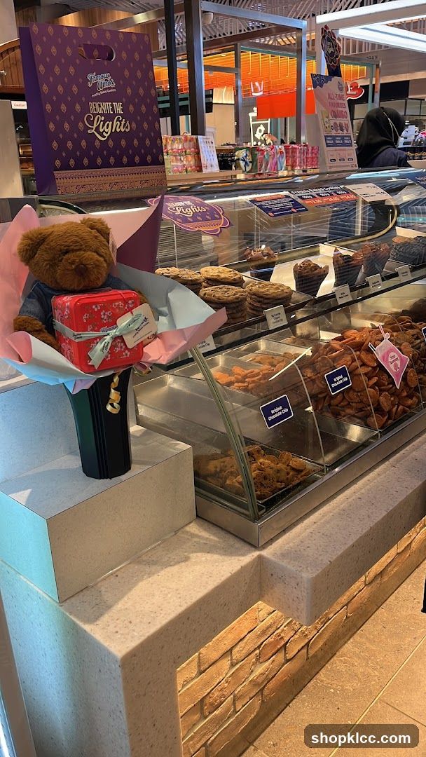 Teddy Bear with Gift and Cookies