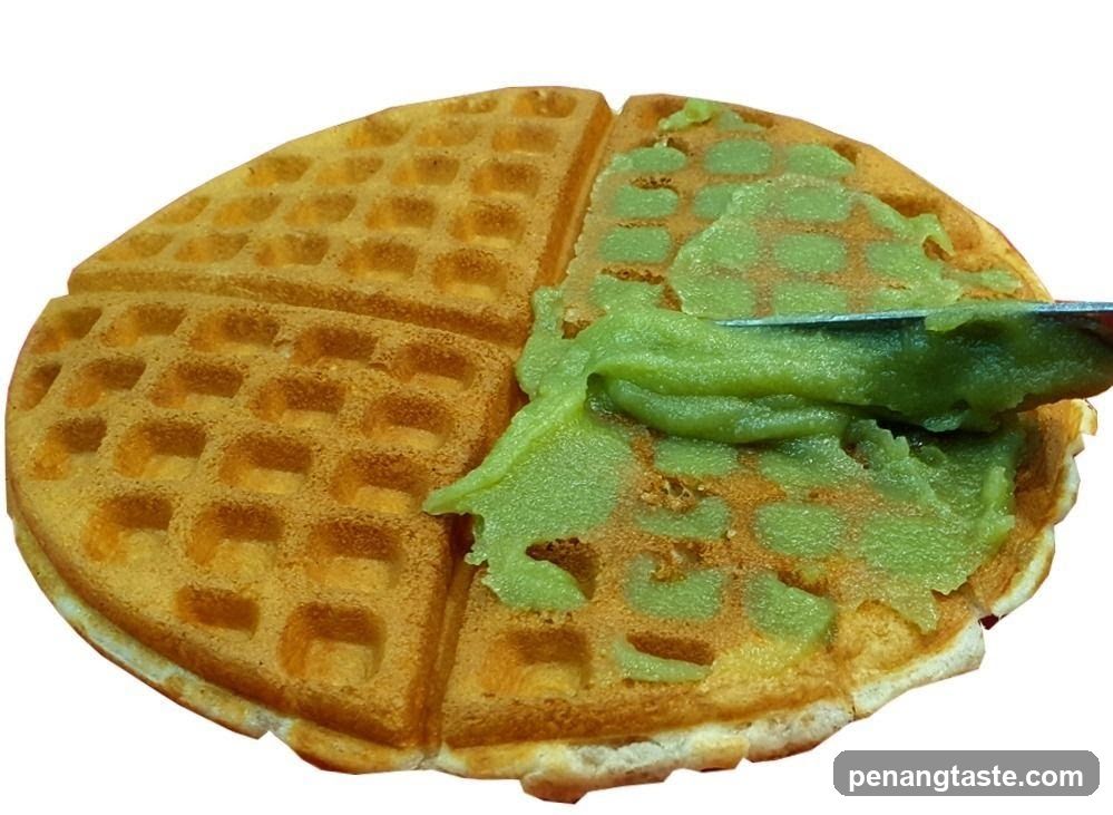 Waffle with Green Spread