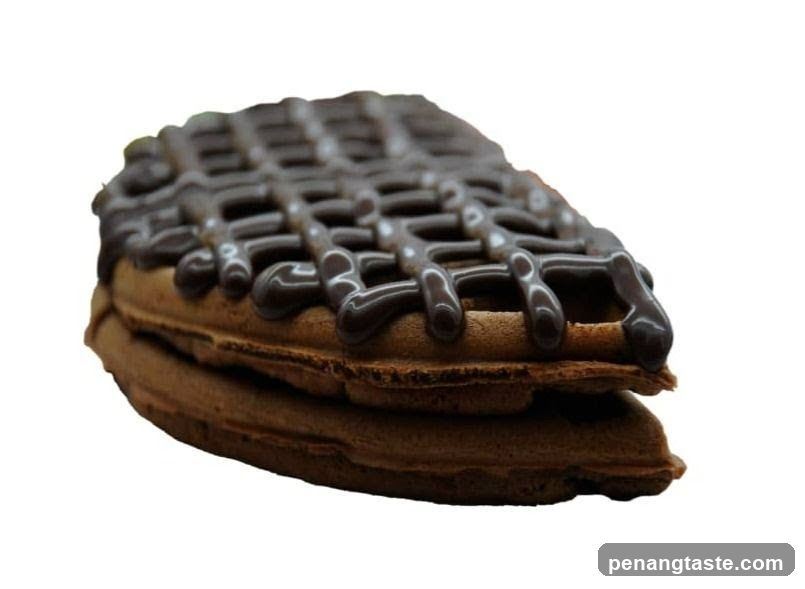 Chocolate Drizzled Waffle Cookie