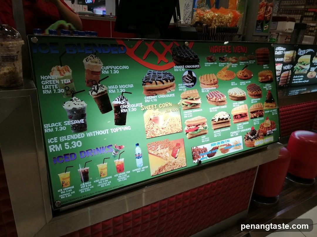 Ice Blended and Waffle Menu