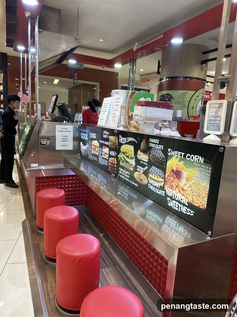 Food counter with menu display