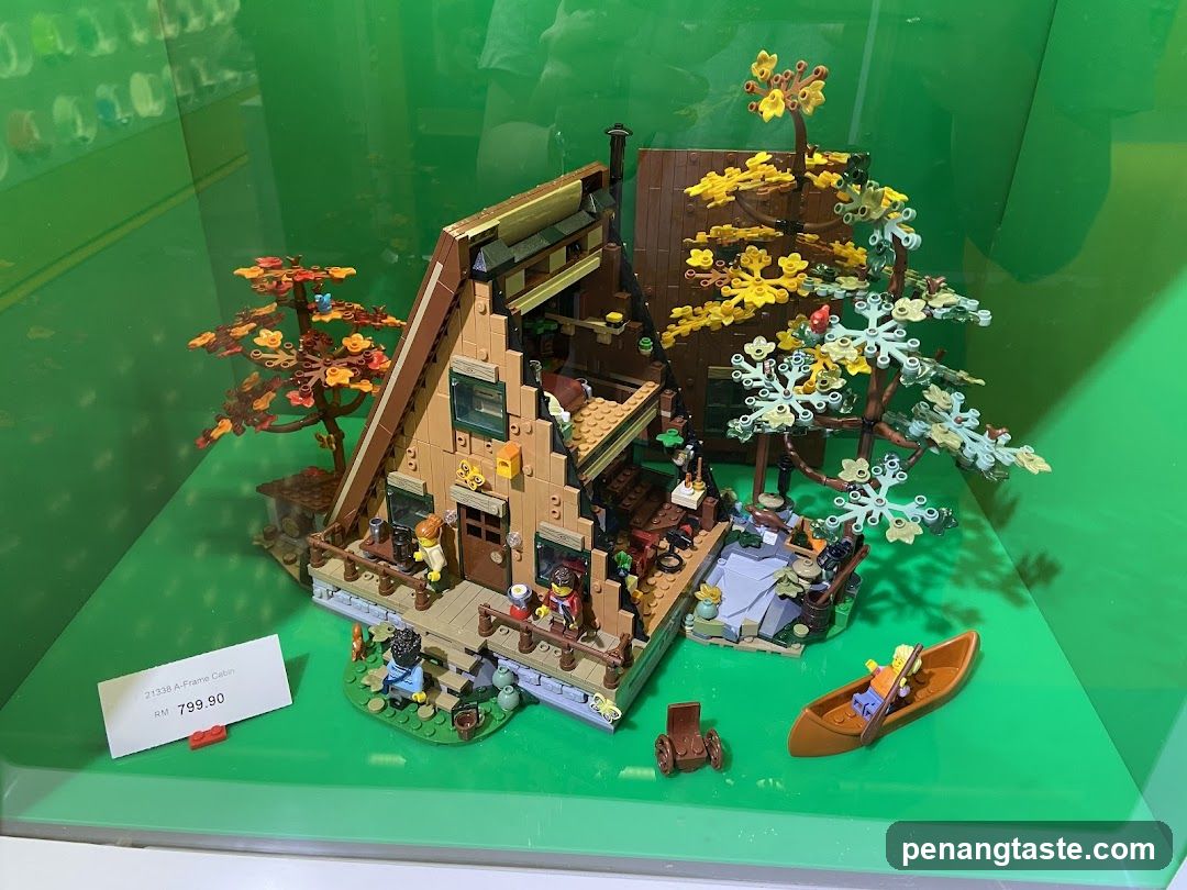 Lego A-Frame Cabin Display