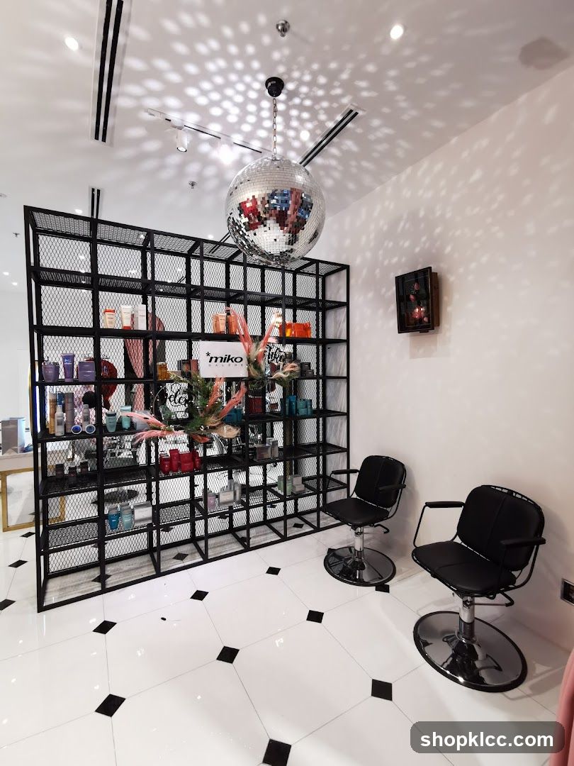Salon Interior with Disco Ball
