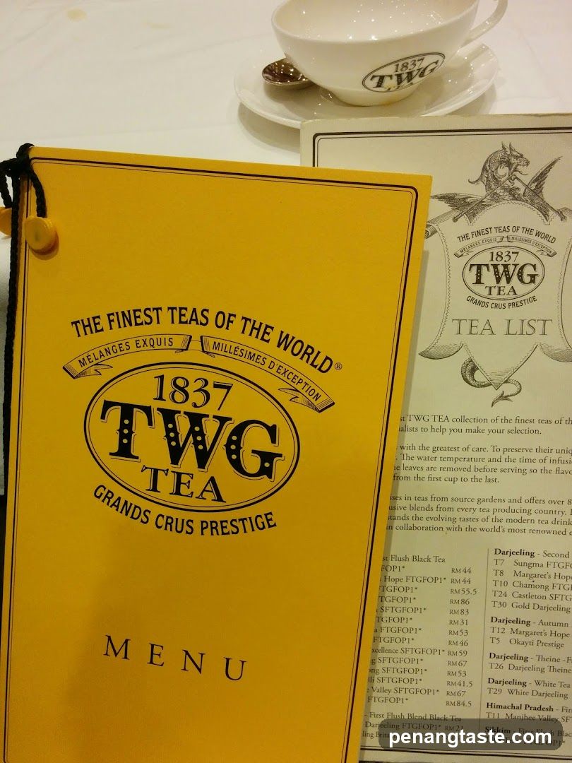 TWG Tea Menu