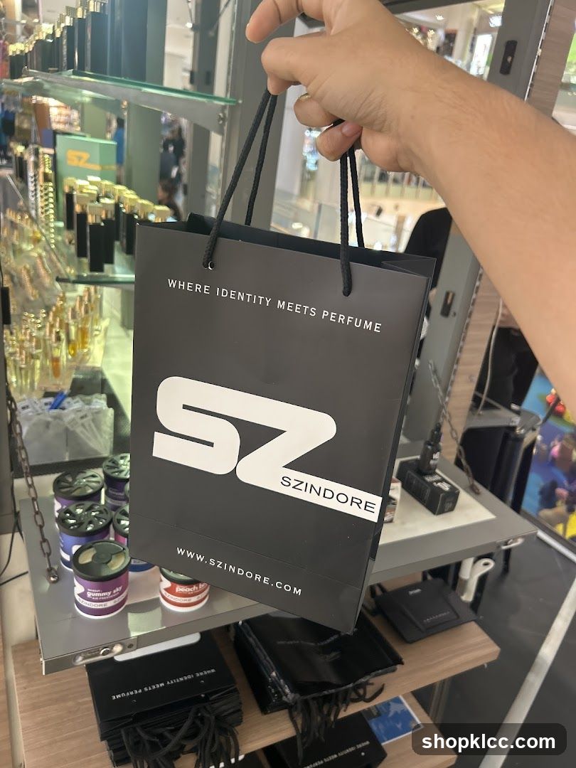 Shopping Bag with Perfume Store Branding