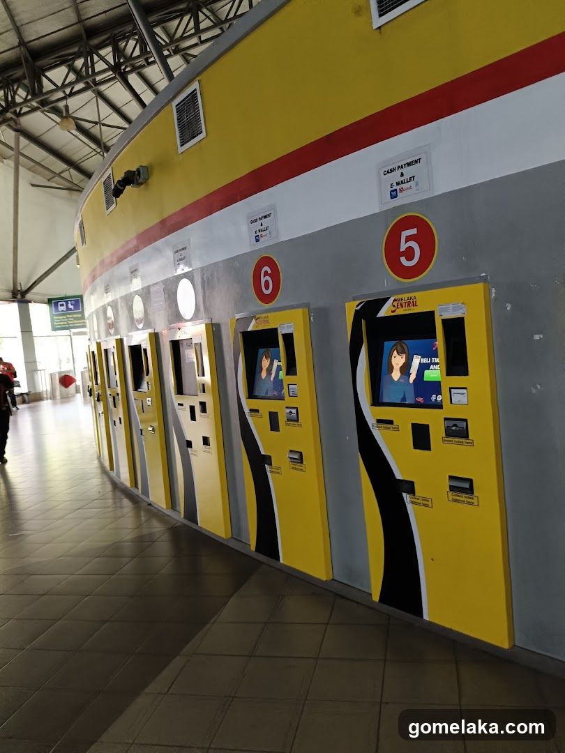 Ticket vending machines at a transit station